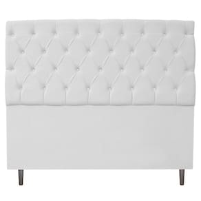 Cabeceira Estofada Liverpool 195cm King Corano Branco