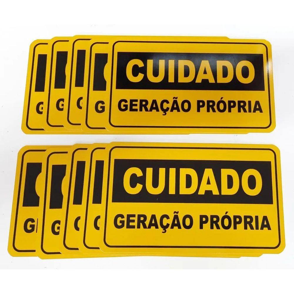 Placa Cuidado Geração Própria Elektro - Tam 25x15 Alumínio c/ 10un