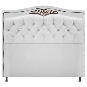 Cabeceira Estofada Yasmim 140 cm Casal Suede Branco