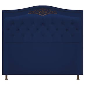 Cabeceira Estofada Yasmim 160 Cm Queen Size Azul Marinho