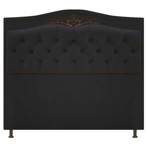 Cabeceira Estofada Yasmim 140 Cm Casal Suede Preto