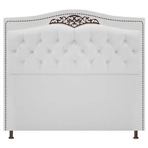 Cabeceira Estofada Yasmim 195cm King Size Corano Branco