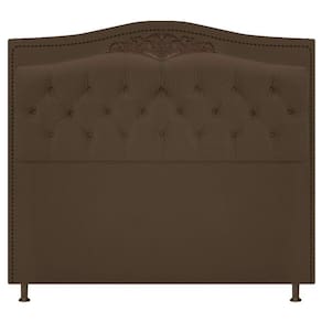 Cabeceira Estofada Yasmim 195cm King Size Suede Marrom