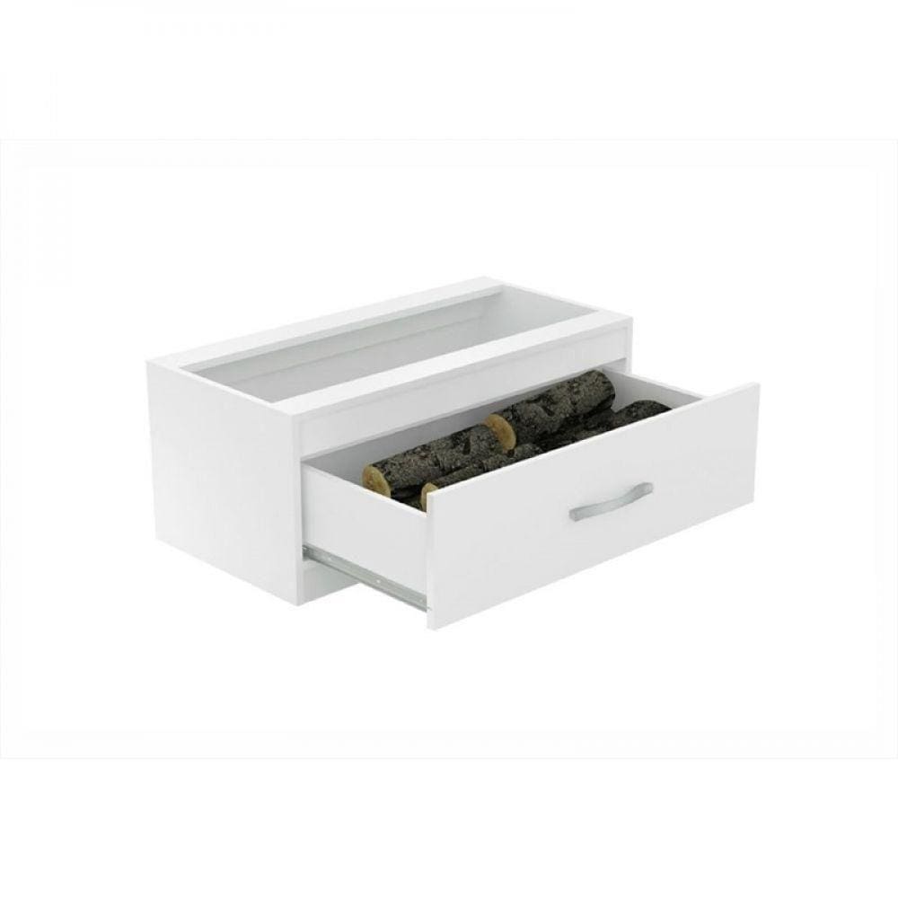 Caixa de Lenha Embutida Cl N1 Branco Completa Moveis