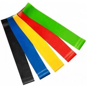 Kit 5 Faixas Elásticas Funcional Treino Pilates Fisioterapia