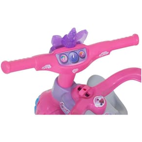 Triciclo Motoca Bebê Tico Tico Dino Rosa Aro Protetor Magic Toys