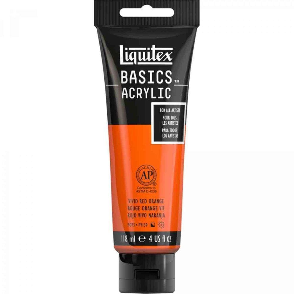 Tinta Acrílica Liquitex Basics 620 Vivid Red Orange 118Ml