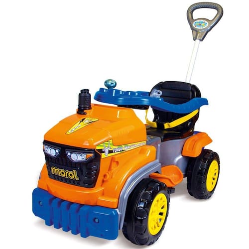 imagem-Carrinho de Passeio ou Pedal Infantil Com Empurrador Tractor Agro - Maral - Laranja