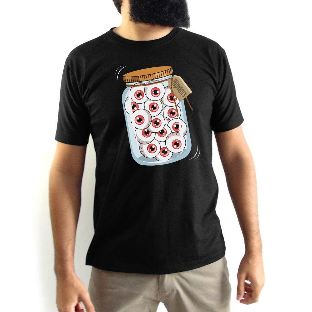 Camiseta Masculina Olhos em Conserva Preta