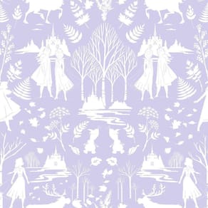 Papel de Parede Frozen com Fundo Lilás + Cola | 1013
