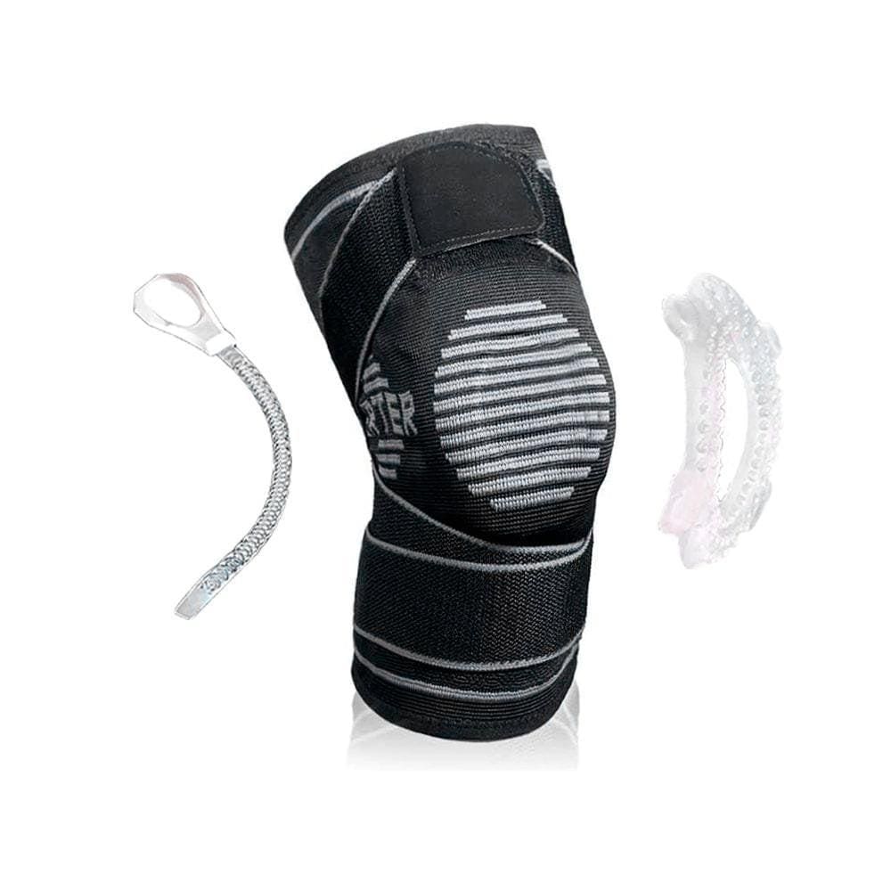 Joelheira De Compressão Com Silicone Patelar E Hastes Flexíveis Tam G