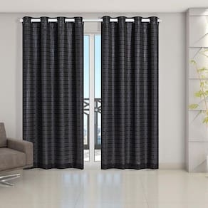 Cortina Blackout Pata Com Voil Xadrez 2,80 M X 2,30 M Preto