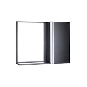 Espelho para Banheiro com Armário Preto Barra Vertical