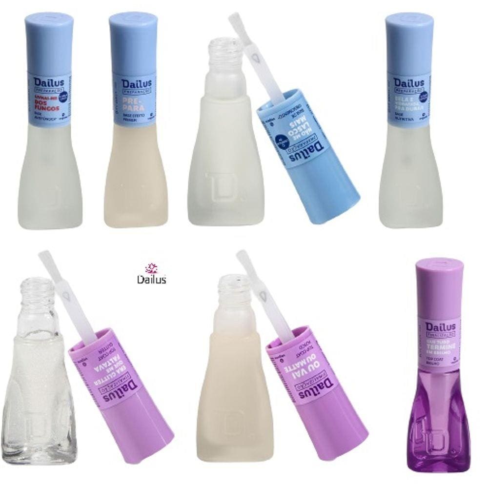 Esmalte Dailus Tratamento Base Kit completo com 7 Variados