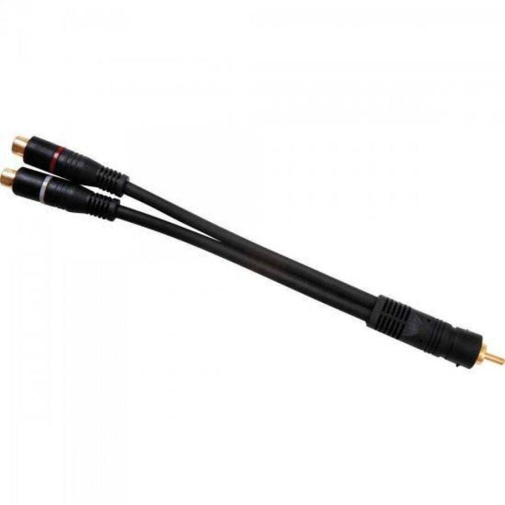 Cabo Y 2 Rca Femea X 1 Rca Macho 20cm 5mm Preto Storm