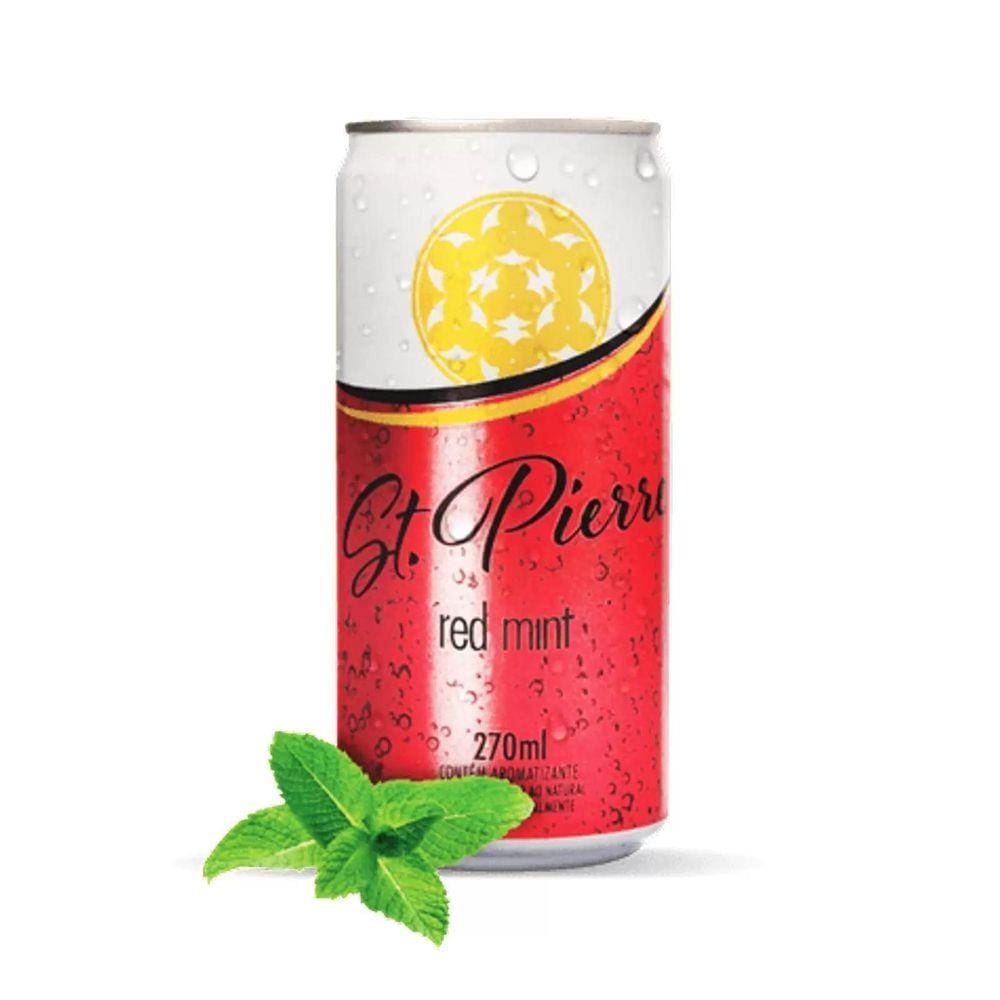 6X Agua Tônica St Pierre Red Mint Lata 270Ml