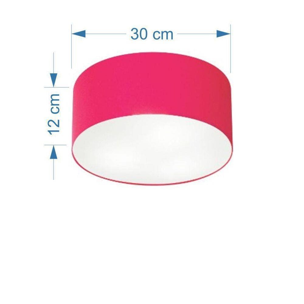 Kit 2 Plafon Cilíndrico Md-3010 30X12Cm Pink - Bivolt