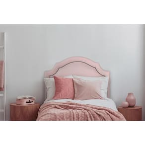Cabeceira Solteiro Provençal 90x60cm Cor Rosa - Tachas Fumê