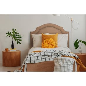 Cabeceira Solteiro Provençal 90x60cm Suede Bege - TachasFumê