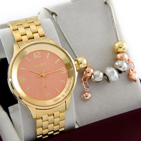 Relógio Condor Femininno Dourado + Kit Copc21aeaz/K4t