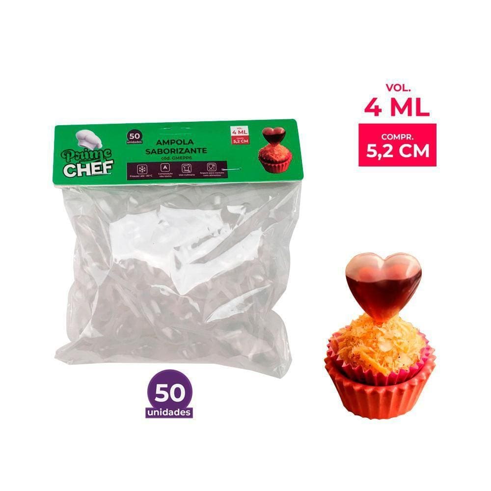 Ampola Saborizante  Coração 4Ml - 50Unid - Gmepp6