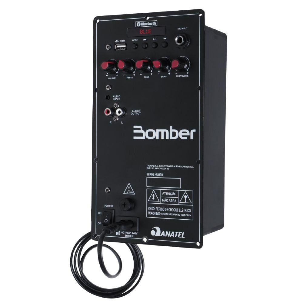 Amplificador Dc 12Volts Bt 60W 4 Ohms Fonte 110 -240V - Bomber