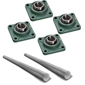 Kit 4 Mancal Quadrado Rolamento Ucf24 Com 2 Eixo 20Mm300Mm