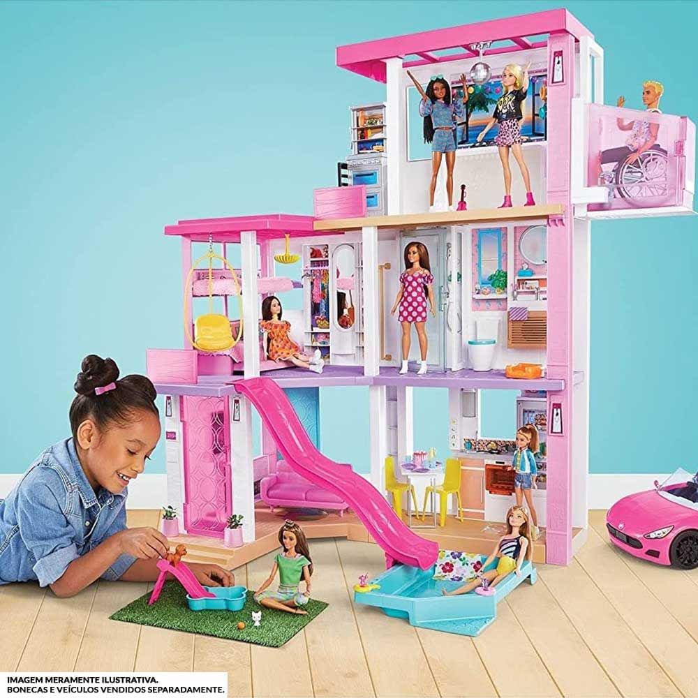 Casa dos sonhos da barbie com piscina e carro conversível