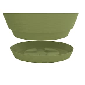 Vaso Com Prato Tramontina Asteca 32 Cm Em Polietileno Verde