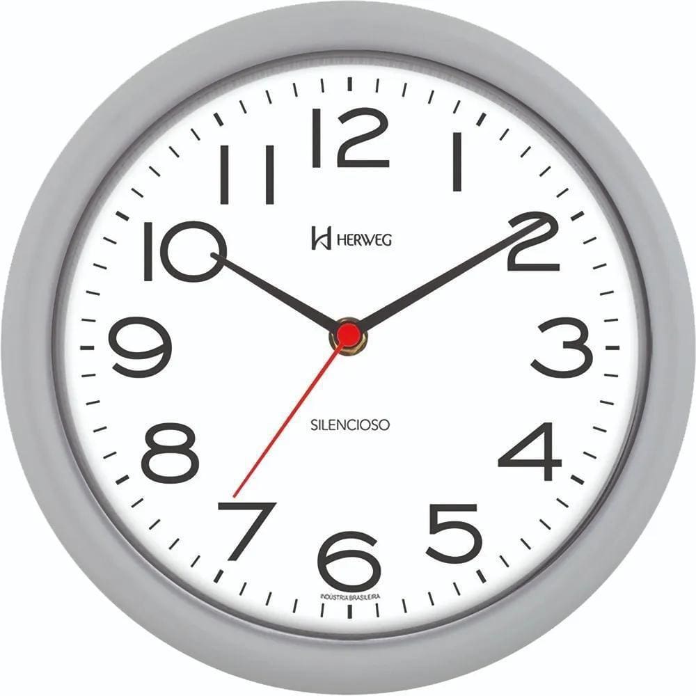 Relógio De Parede Cinza Silencioso Herweg 660039-024