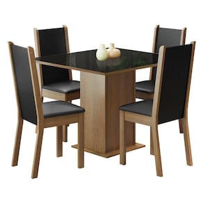 Sala de Jantar Moscou Plus Tampo de Vidro 4 Cadeiras Madesa