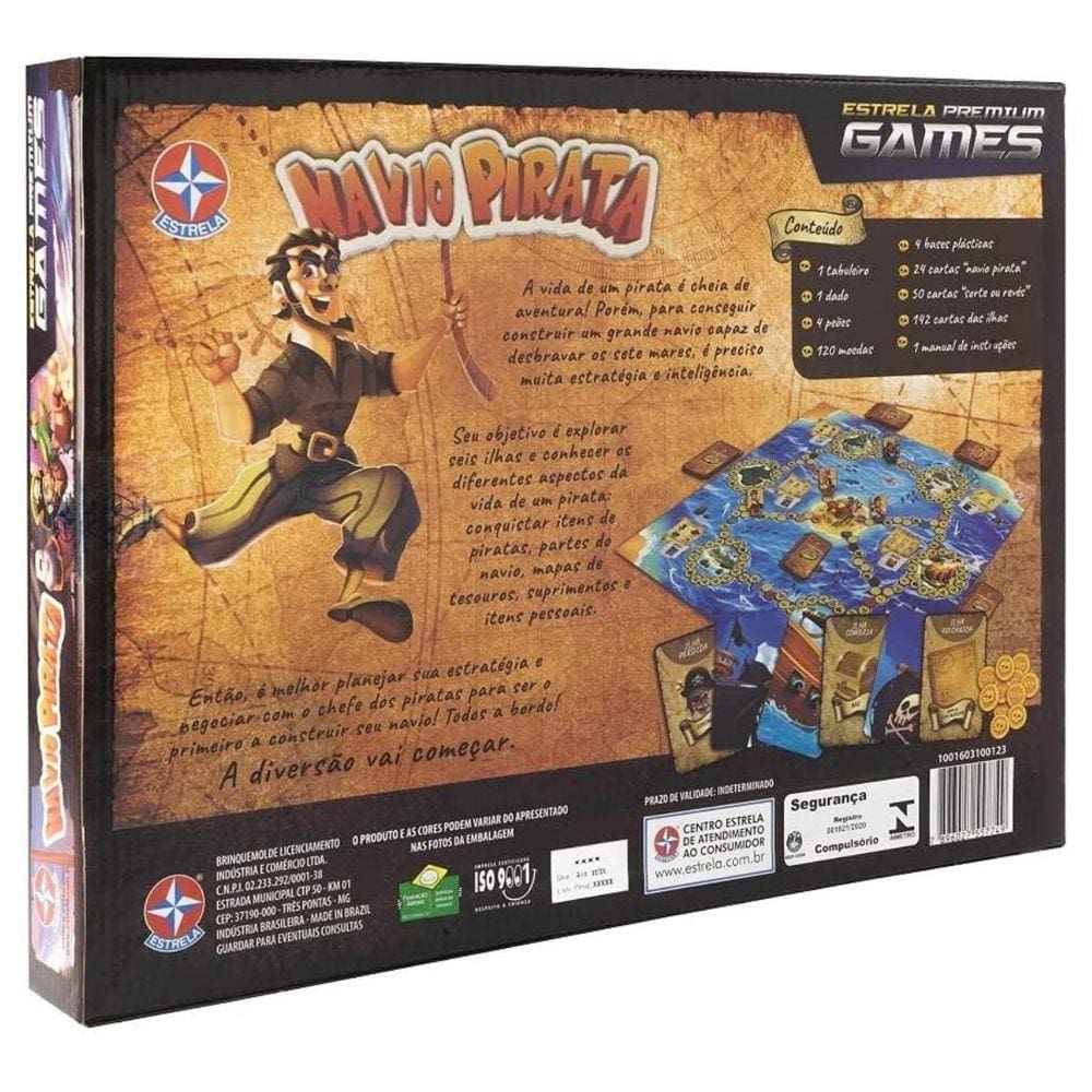 Jogo De Tabuleiro Premium Navio Pirata Games - Estrela