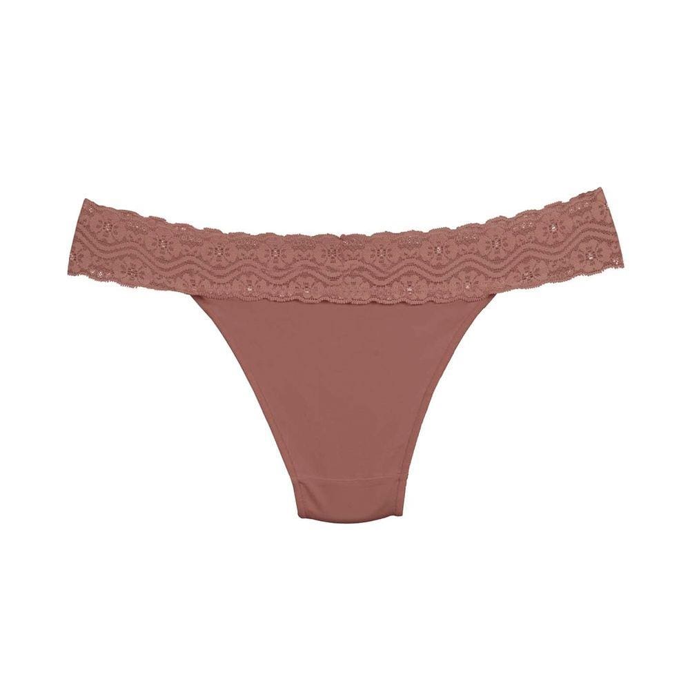 Calcinha string com cintura em renda