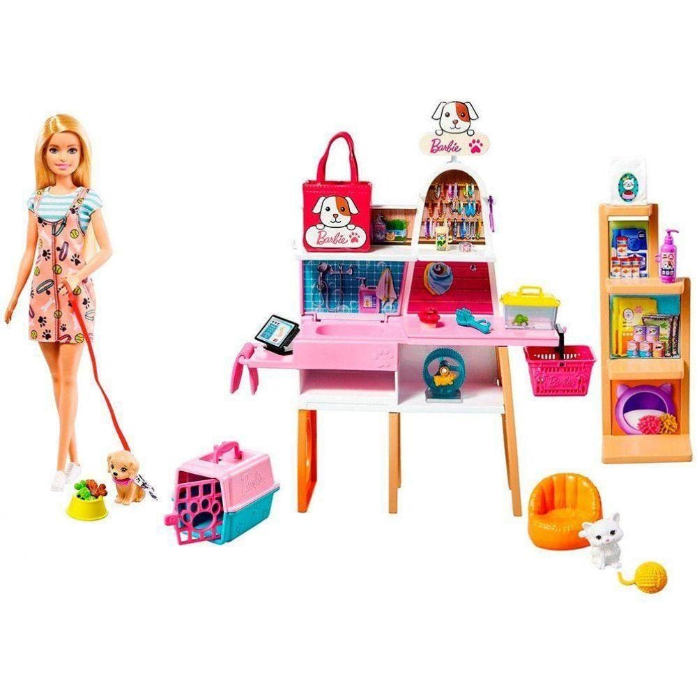 Boneca Barbie Estate Pet Shop com Acessórios Mattel