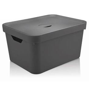 Caixa Organizadora Cube Chumbo 32 Litros com Tampa OU