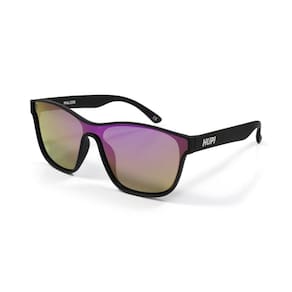 Óculos de Sol HUPI Major Preto Lente Roxo Espelhado Polarizado