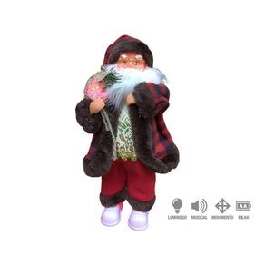 Papai Noel Boneco Natal Enfeite Jingle Bell Rock 34cm Dançando Som