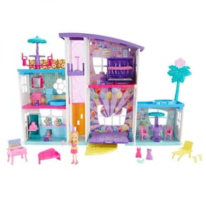 Playset 45cm e Boneca Polly Pocket Mega Casa de Supresas