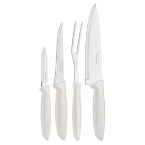 Jogo de Facas Plenus 4 Peças em Aço Inox Branco Tramontina