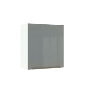 Armário Aéreo Madesa Lux 60 cm 1 Porta - Branco/Cinza