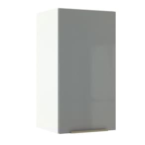 Armário Aéreo Madesa Lux 35 cm 1 Porta - Branco/Cinza