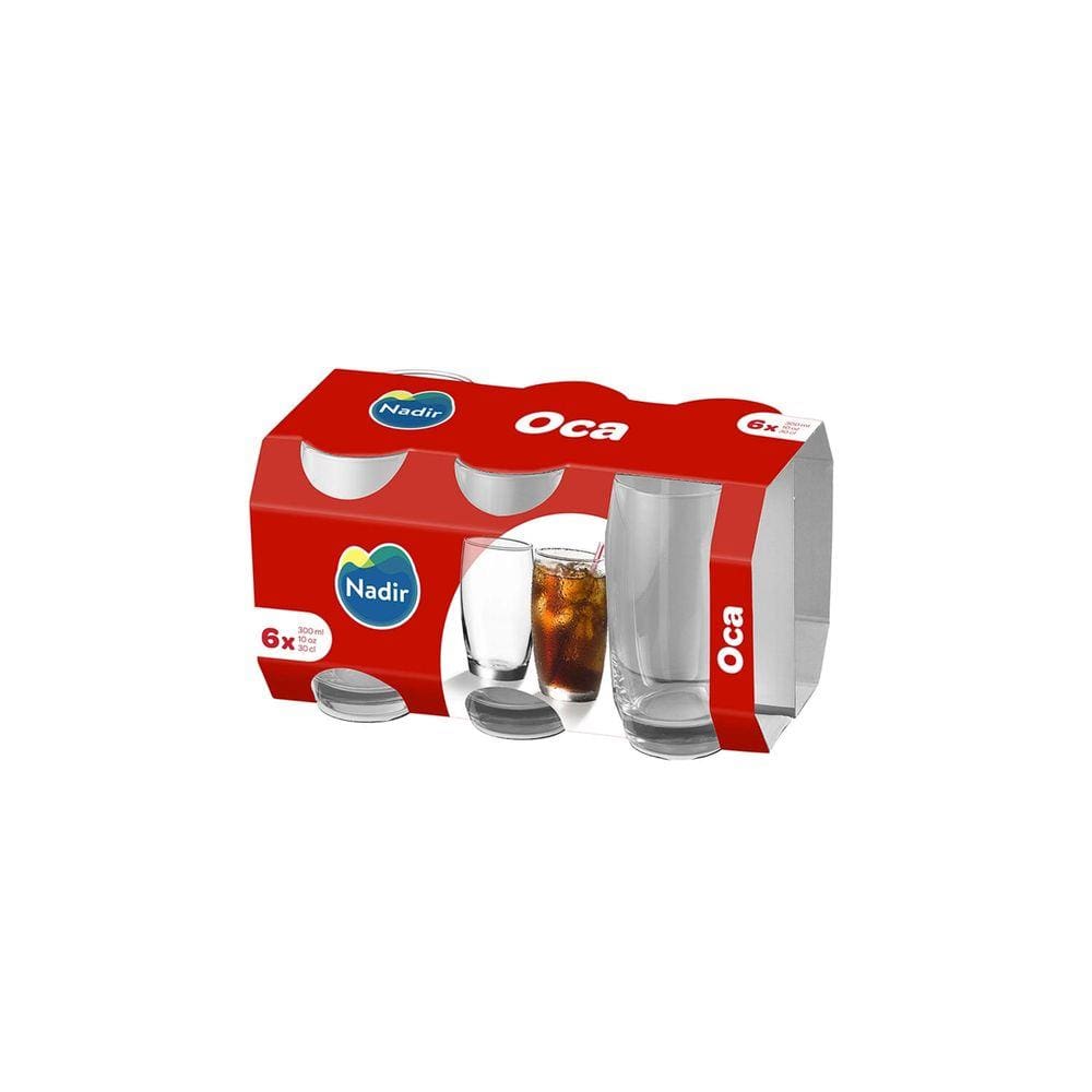 Jogo 12 Copos Chiques 300ml Oca Drinks Vidro Agua E Suco