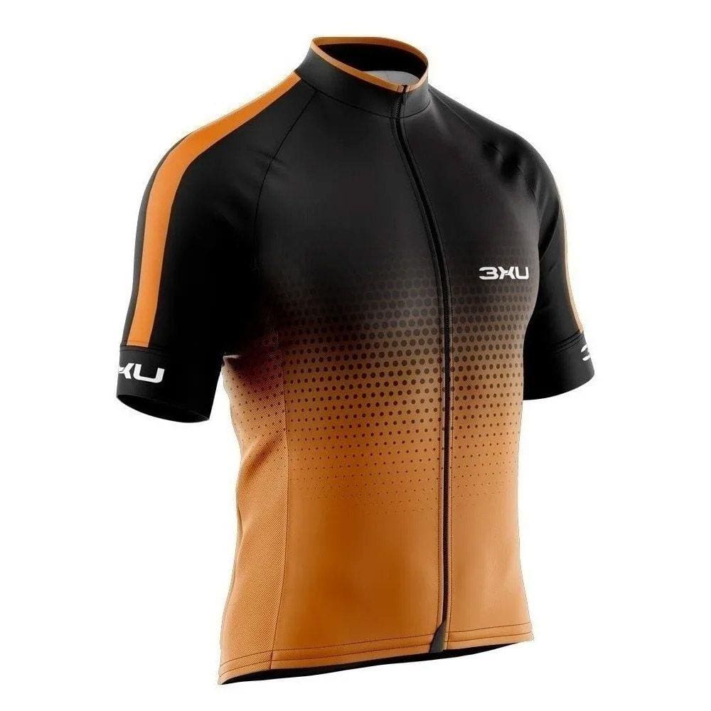 Camiseta Ciclismo Refactor 3xu Huracan Laranja Manga Curta Bike Uv+ - SSX Multicoisas