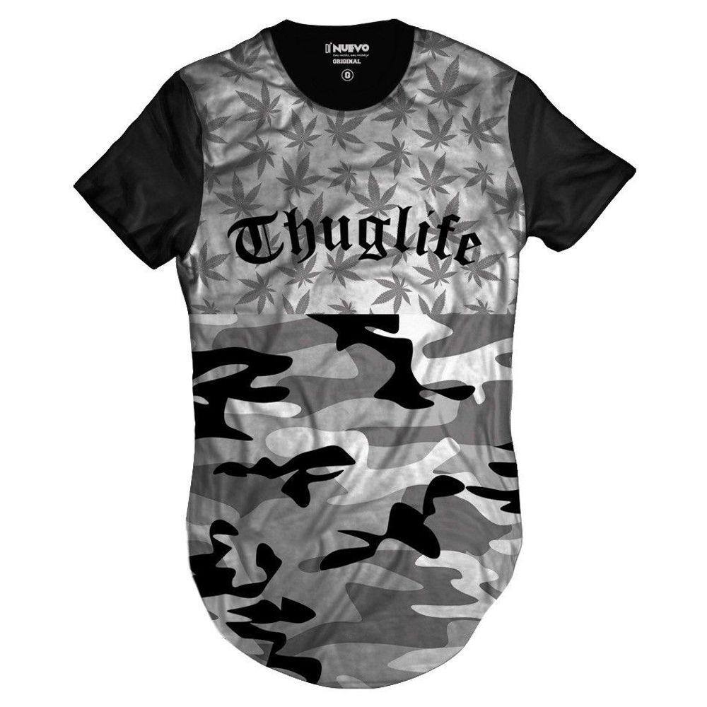 camiseta longline masculina camuflada
