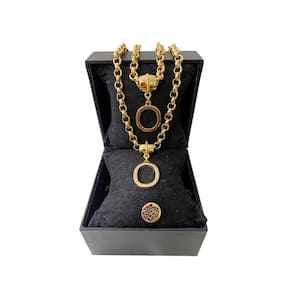 Colar + Pulseira Elo Português Grosso 6mm Letra "O"