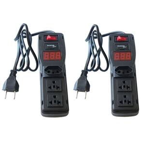 Filtro de Linha 3 Tomadas 1T NBR 2T Nema Voltímetro Digital c/ Cabo - 2 Peças