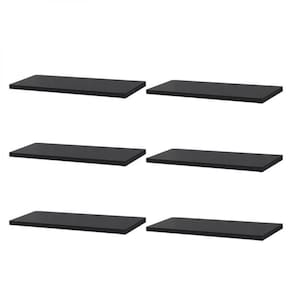 Kit 6 Prateleiras 40 x 15cm Preta Suporte Invisível