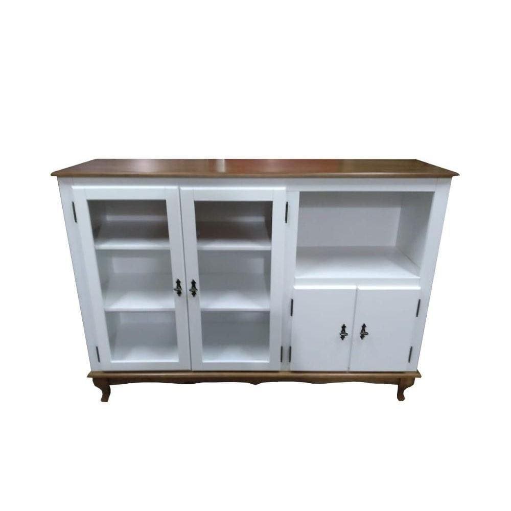 Balcão Cristaleira 4 Portas Branco de Madeira Neppel