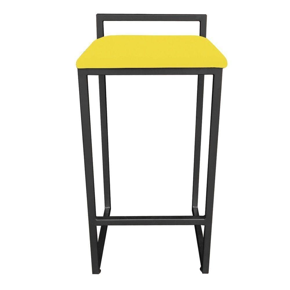 Conjunto 02 Banquetas Pietra Suede Amarelo