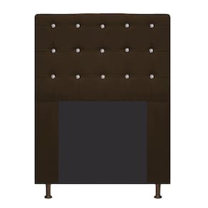 Cabeceira Estofada 90 Cm Solteiro Com Strass Suede Marrom